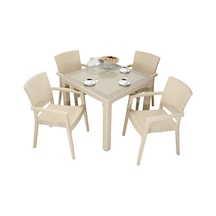 Mandella Elit Rattan 90x90 Zeus Koltuk Camlı Masa Takımı Çölbeji Diğer
