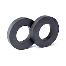 2 Adet Ferrit Mıknatıs, 80mm X D40mm X 15mm Güçlü Ferrit Kömür Seramik Halka Mıknatıs