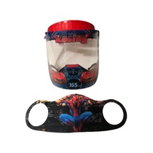 Gürbey Racing Baskılı Çocuk Siperlik + Spiderman Desenli Çocuk Maske