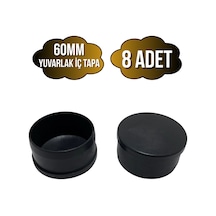 Yuvarlak Demir Profil İç Tapa Geçme Plastik Ayak Geçme Koruma Plastiği 60mm 8 Adet Siyah Siyah