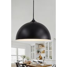 Luna Metal Sarkıt Avize, Bohem Tavan Lambası Ve Salon Oturma Odası Aydınlatması - Siyah - 30 Cm - Modern Dekoratif Genel