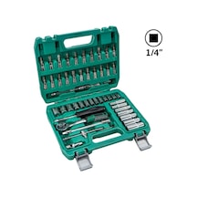 6577 Lokma Ve Lokmalı Bits Uç Takımı 1/4" - 53 Parça 72 Diş Cırcır Kollu