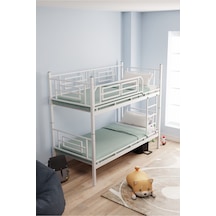 Moblay Defne Genç Çocuk Yatak Odası Metal Ranza Ve Karyola 90x200 Beyaz 90 x 200