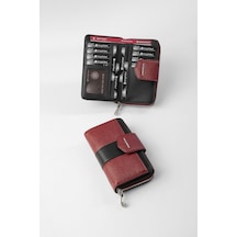 Cengiz Pakel Mellow Orta Boy Kadın Cüzdan - 65317a - Bordo/siyah 65317a-bordo-siyah