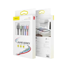 Baseus 4in1 Kablo Lightning (2)+Micro+Type-c 3.5A 1.2M