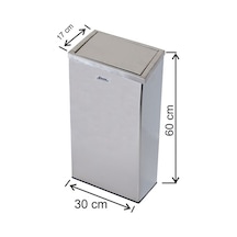 Paslanmaz Metal Dokunmatik Kapaklı Çöp Kovası 30 Litre