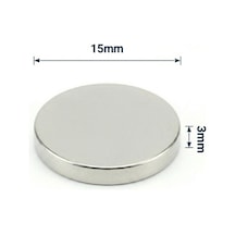 50 Adet - 15x3 Mm Neodyum Mıknatıs Neodim Magnet Yuvarlak