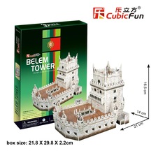 Cubic Fun 3D 46 Parça Puzzle Belem Kulesi - Portekiz