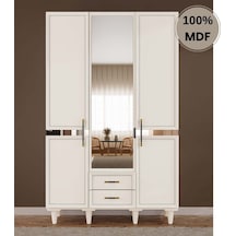 Kardelen 3 Kapak Mdf Ayaklı Tasarım Gardırop Aytaşı