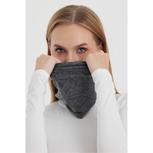 Kadın 4 Fonksiyonlu Koruyucu, Pamuklu, Esnek, Terletmez, Bandana, Boyunluk, Buff, Maske - Tek Ebat / Füme-siyah Füme-siyah
