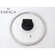 Karaca Granit Teflon Döküm Tencere Sahan Tava Için Cam Kapak 20 Cm Cam Kapak Tenceresiz