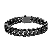 Yystore Erkek Çelik Bileklik Basit Paslanmaz Çelik 21cmx13mm Üç Boyutlu Yönlü Bilezik Tl-5332