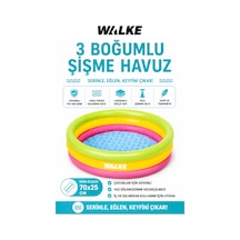 Walke 70 X 25 Cm 3 Boğumlu Şişme Çocuk Havuzu Dayanıklı Mini Oyun Havuzu 14104 Çok Renkli