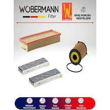 Wöbermann Peugeot Partner 1.6 HDI Filtre Bakım Seti 2008-2013 3'lü Karbonlu