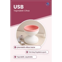 Makyaj Fırça Temizleme Makinesi Usb Silikon Hazneli Taşınabilir K