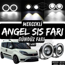 Fiat Doblo D4 2015-2021 Uyumlu Üniversal Mercekli Angel Sis Farı Metal Su Geçirmez 76 Mm Bey Halkalı Gündüz Farı Sis Farı 54967968