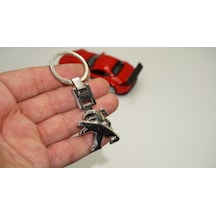Peugeot Uyumlu Lion Aslan Logo Çift Yön Krom Metal Stil Anahtarlık