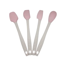 Silikon 4lü Spatula Kaşık Seti Silikon Pembe Diğer