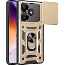Newface Xiaomi Redmi 13 4g Kılıf Pars Lens Yüzüklü Silikon - Gold Altın