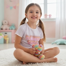 Bonbon Çocuk Pamuklu Baskılı Lila Renk 2'li Takım Cb1047