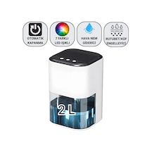 Coofbe 2000ml Işıklı Banyo Mutfak Dolap Nem Alma Cihazı Mantar Rutubet Nem Küf Önleyici Dehumidifer Beyaz