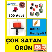 Kırmızı Debi Ayarlı Hat Üstü Damla Sulama Damlatıcı Meme