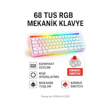 68 Tuş Red Switch Rgb Mekanik Oyuncu Klavyesi Hot Sbhghhhwapple, Renkli Aydınlatma Gaming Keyboard
