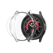 Galaxy Watch 5 Pro 45mm İle Uyumlu Ekran Koruyuculu Kılıf Thin Fit + Glas.tr Slim Hd Crystal Clear - Acs05400 Çok Renkli