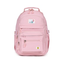 Krınkıl Kumaş Su Geçirmez Ve Çok Bölmeli Sırt Çantası Günlük, Okul Ve Seyahat İçin - Pembe Pembe