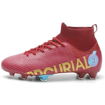 Yucama Erkek Nefes Alabilen Krampon Futbol Ayakkabısı - - Kırmızı