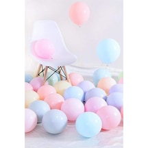 Makaron Pastel Karışık Renk 50 Li Balon Mavi