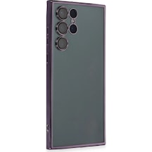 Samsung Uyumlu Galaxy S22 Ultra Kılıf Kamera Korumalı Lensli Silikon Mor