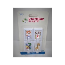 Dekoratif Yapışkanlı Askı, Banyo Askısı 4'lü Zp-233 Çok Renkli