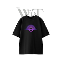 Thewert Black Hole 1 Tasarım Baskılı Ünisex Siyah Oversize T-shirt