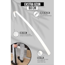 Orvila Beyaz Ayakkabı Çekeceği 60 Cm Sert Plastik Asılabilir Çekecek Yumuşak Kerata Uzun