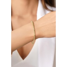 Fiyonk Kuyumculuk 14 Ayar Altın Işıltılı Burgu Zincir Bileklik 3.30 Mm Sarı Altın