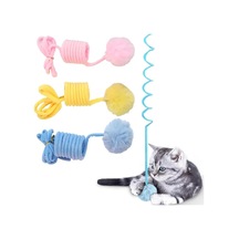 Kapı Askılı İnteraktif Kedi Oyuncağı Pembe Elastik İpli, Peluş Toplu, Zilli, Kediler İçin Stres Azaltıcı, Tek Başına Oyun Ve Avlanma İçgüdüsü Geliştirici Kedi Oyuncağı