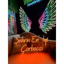 Şehrin En İyi Çorbacısı Yazılı Neon Tabela Turuncu