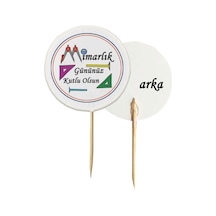 20 Adet Dekoratif Mimarlık Gününüz Kutlu Olsun Baskılı Kürdanı 6,5 Cm-4