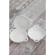 Lüx Porselen 3'lü Meze Tabağı 15x12.1x3.5 Cm Beyaz - 594328136 Beyaz