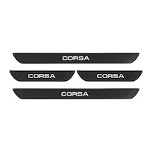 Opel 2006-2015 Corsa D Old Karbon Kapı Eşiği 4 Parça Krom Yazılı