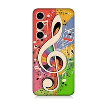Samsung Galaxy S23 Plus Uyumlu Renkli Nota Desenli Silikon Kılıf
