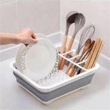 Bulaşıklık Tabaklık Akordiyon Katlanır Bulaşıklık Plastik Gri Diğer