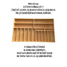80x45 Cm Ayfiwood Ahşap Kaşıklık Çekmece İçi Yemek Takımı Ve Servis Gereçleri Düzenleyici Organizer