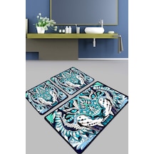 Bleu Tigre Banyo Halısı Djt 3 Lü Set Çok Renkli