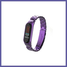 Bezos Mi Band 4 Metal Baklalı Kordon - Mor Nıda