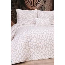 Stone 4 Parça Yatak Örtüsü 240x260 Beyaz Cappucino Cappuccino