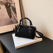 Macroupta Basit Ve Modaya Uygun Suni Süet Omuz Çantası - Kadın Küçük Boston Çanta 2024 Bej