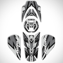 Bajaj Pulsar Ns 200 2011-2020 Uyumlu Tank Pad Set Gri