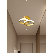 Eskitme İkili Yuvarlak 3 Renk Beyaz&sarı&günışığı Led Avize Eskitme - Gold
